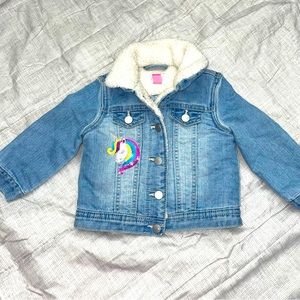 Baby girls Jean rainbow jacket size 12-18 months